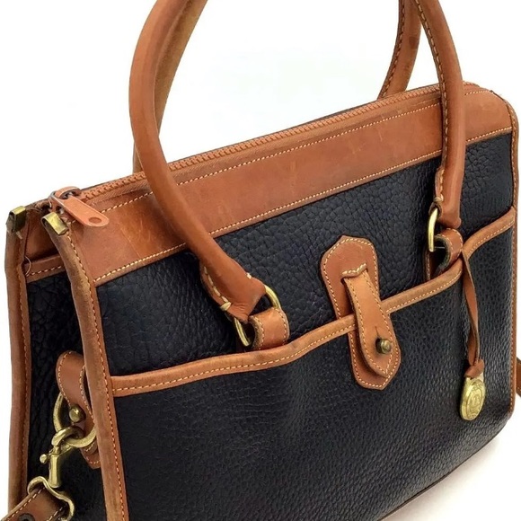 ❌SOLD❌ EUC [Dooney & Bourke] Classic Vintage Pebbled Black Leather Satchel - Picture 2 of 11